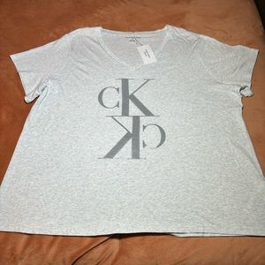 Calvin Klein Womens Casual Top White 2XL